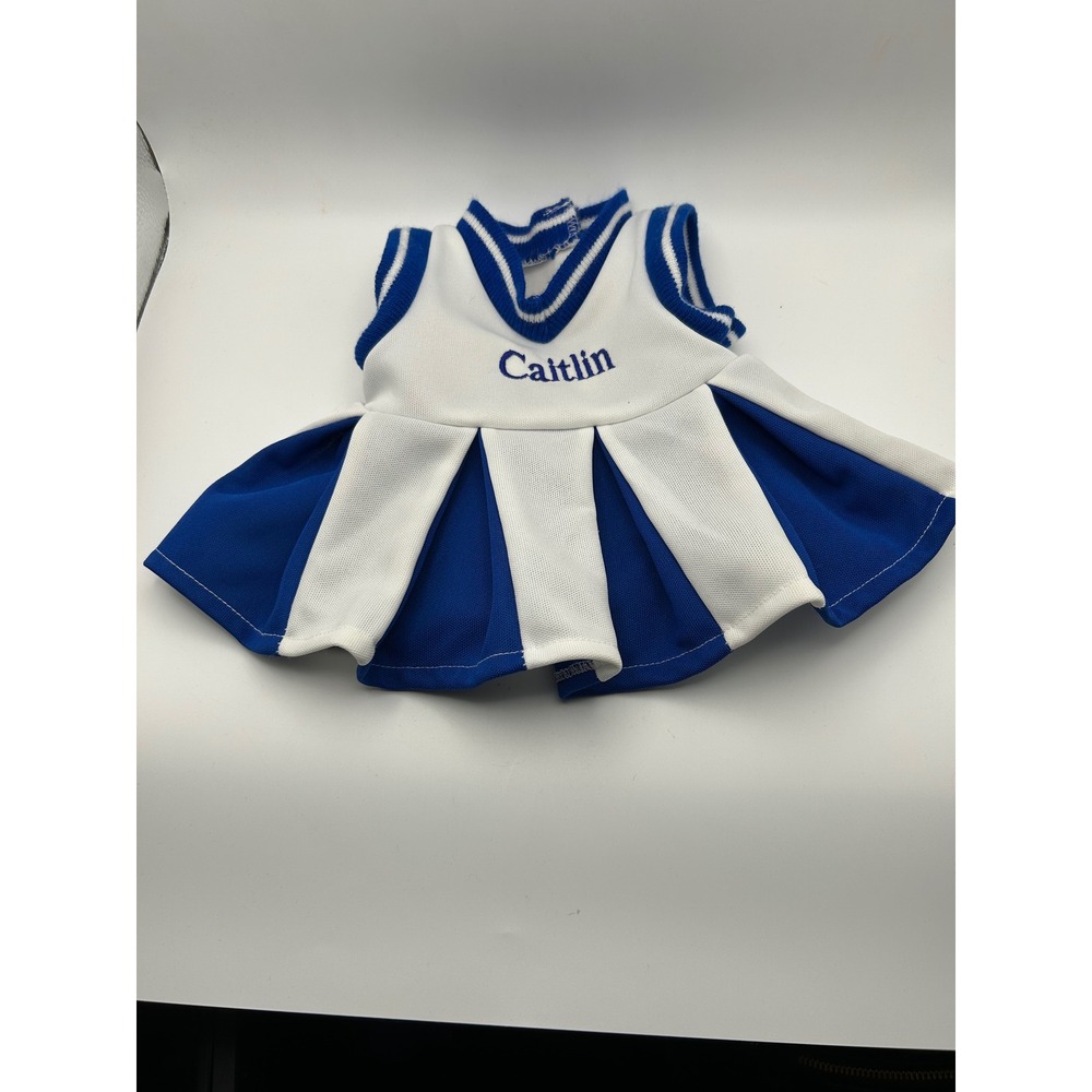 Vermont Teddy Bear Cheerleader Outfit Blue White Caitlin Embroidered Uniform